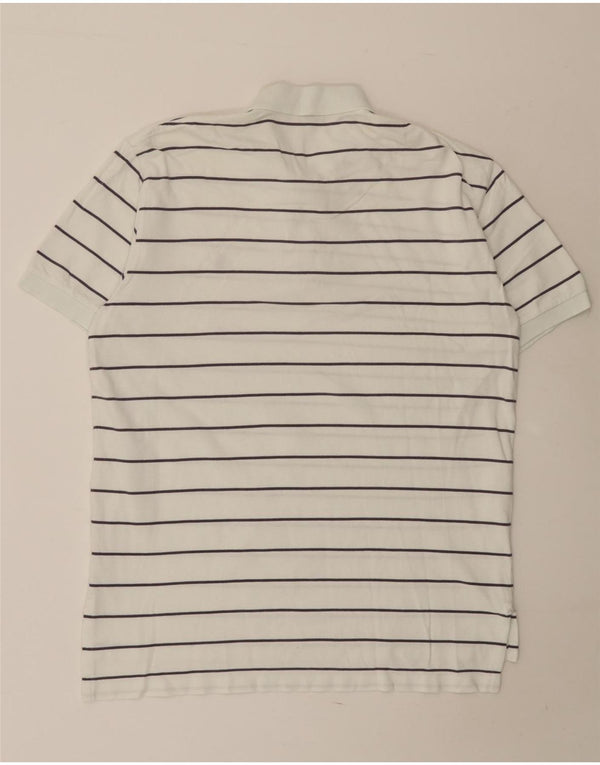 Polo Ralph Lauren Mens Polo Shirt Large White Striped Cotton