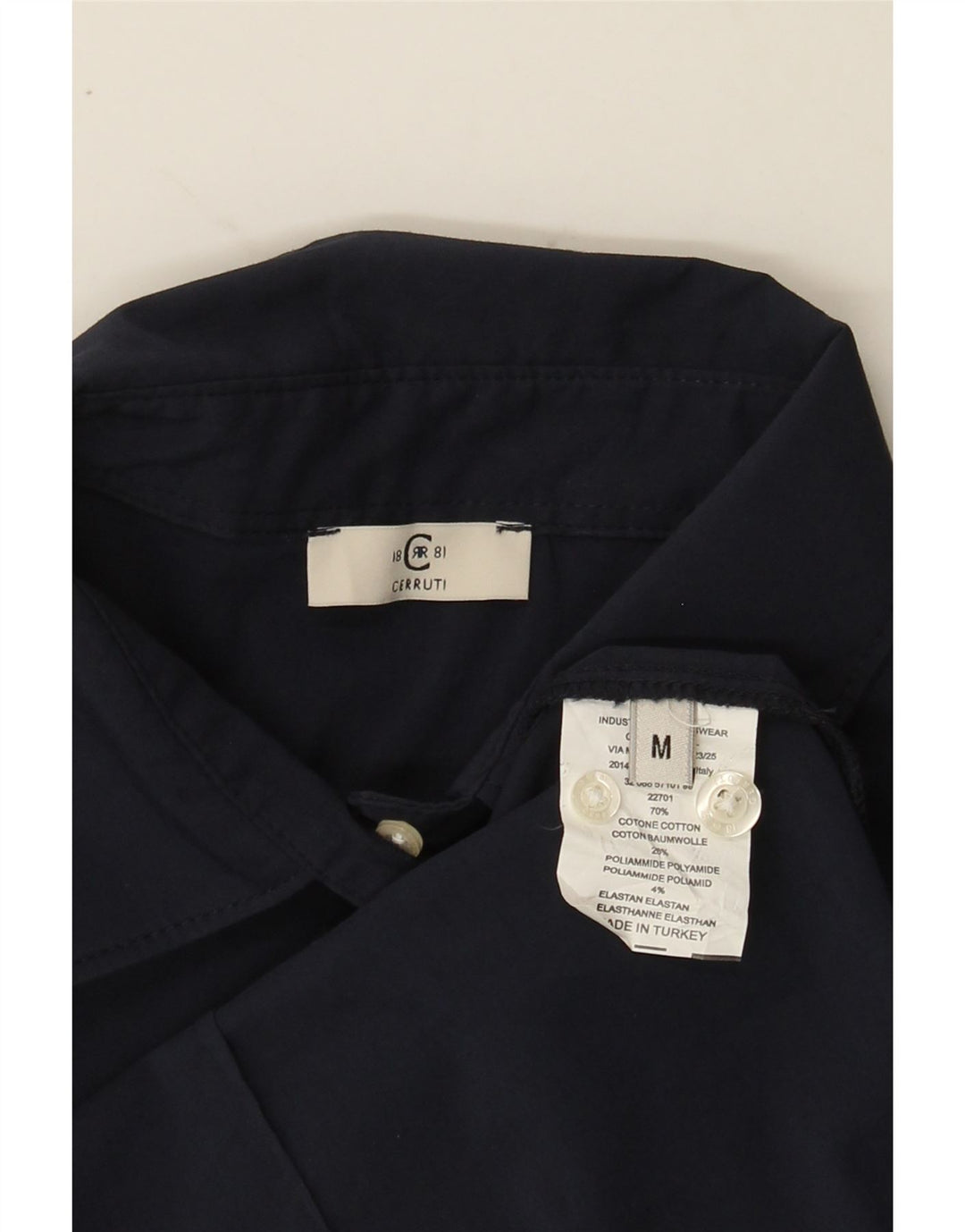 CERRUTI 1881 Womens Shirt UK 12 Medium Navy Blue Cotton Vintage Cerruti 1881 and Second-Hand Cerruti 1881 from Messina Hembry 