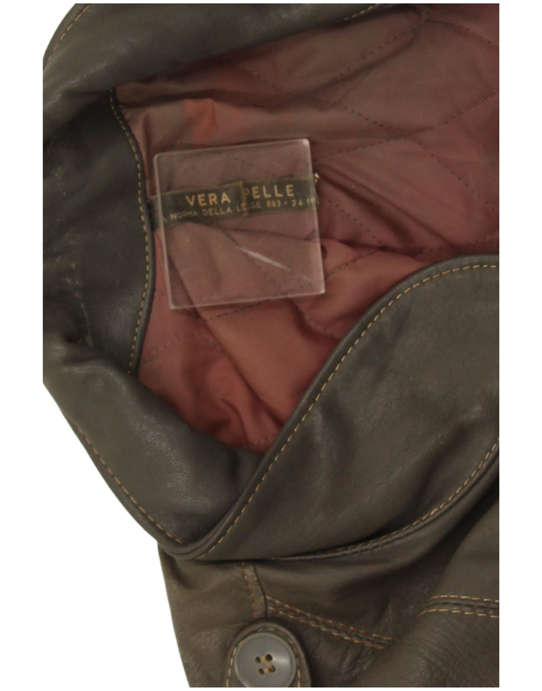 Vintage Herre Military Læderjakke UK 38 Medium Khaki Læder