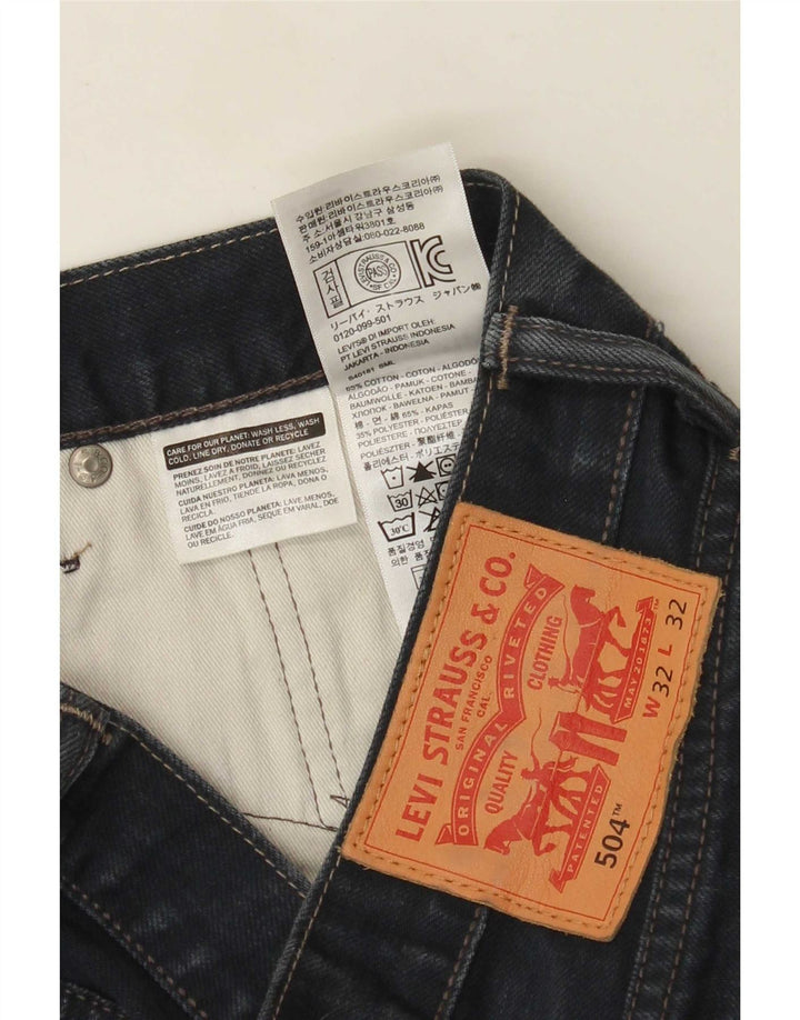 Levi's herre 504 lige jeans W32 L32 marineblå bomuld