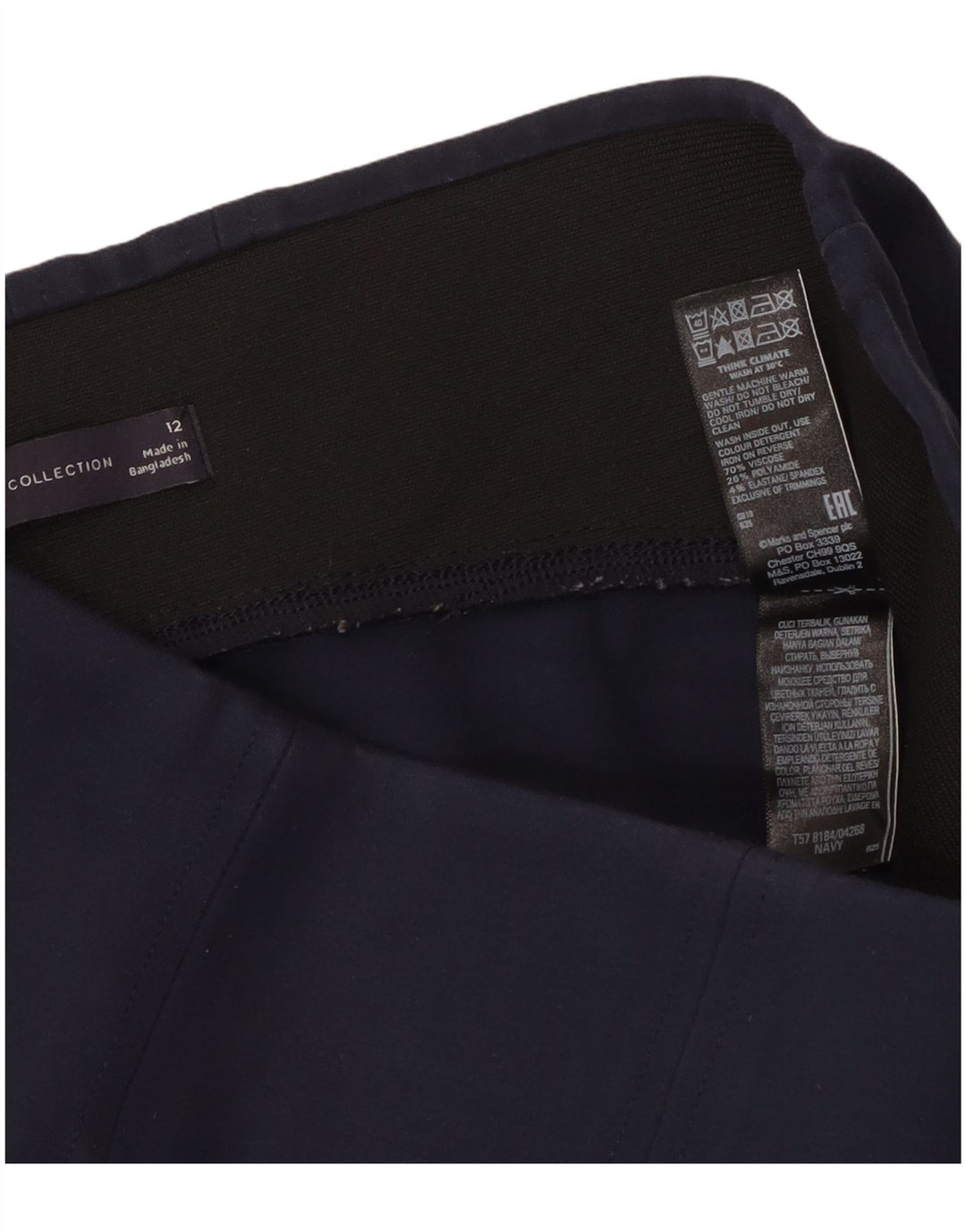 Marks & Spencer Dame Leggings UK 14 Medium Navy Blue Viscose