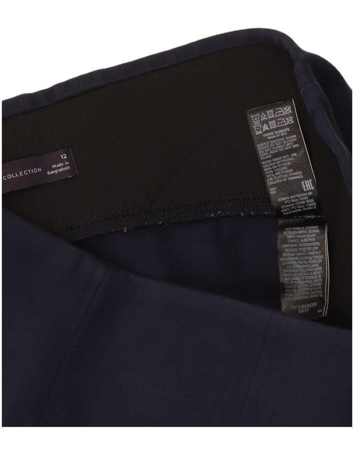 Marks & Spencer Dame Leggings UK 14 Medium Navy Blue Viscose