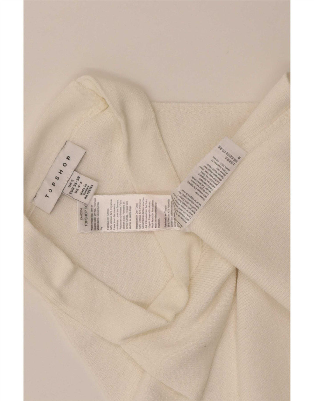 Topshop Dame Crop Halter Top UK 8 Small White Viscose