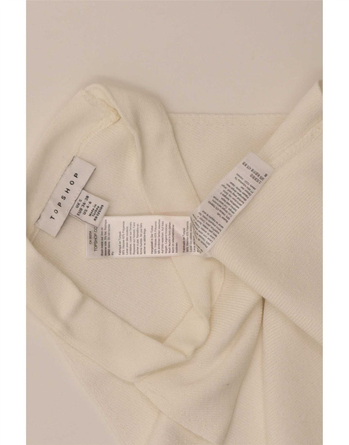 Topshop Dame Crop Halter Top UK 8 Small White Viscose