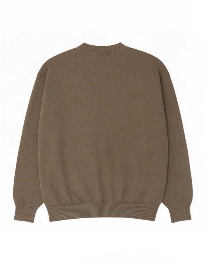 Sky & Eagle Herre Crew Neck Jumper Sweater 2XL Khaki Wool
