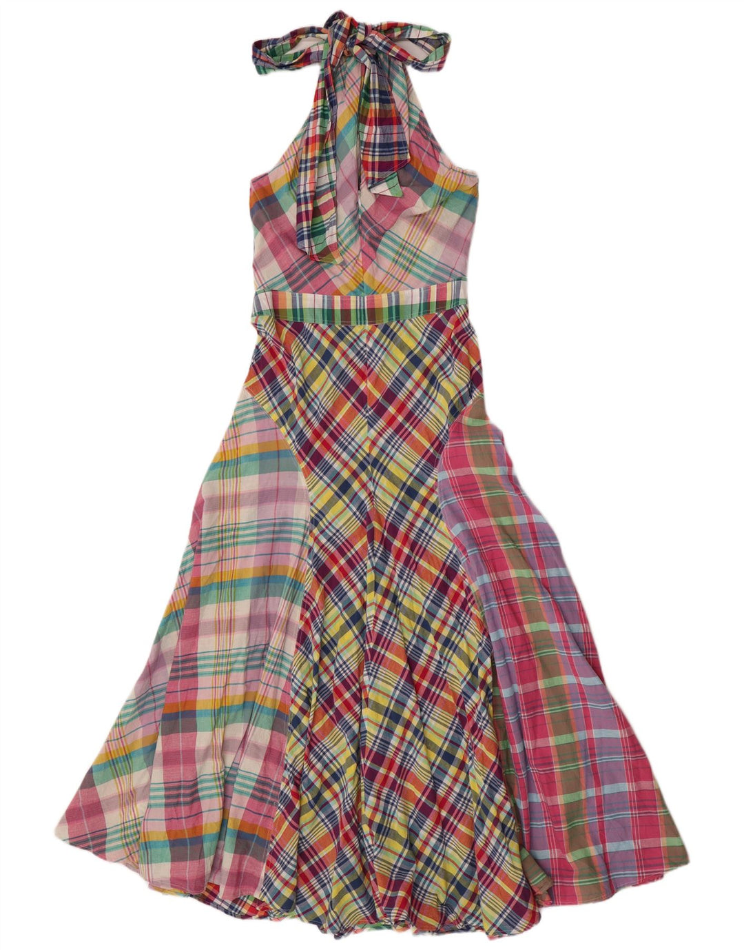 Polo Ralph Lauren Dame Halter Dress US 10 Large Flerfarvet Patchwork