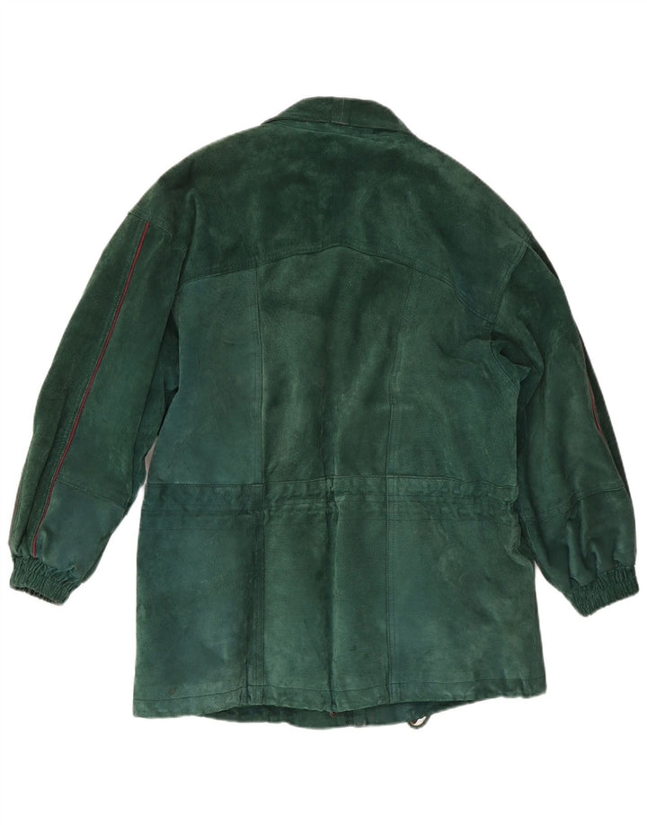 C & A Dame Oversized ruskindsfrakke EU 38 Medium Green Læder