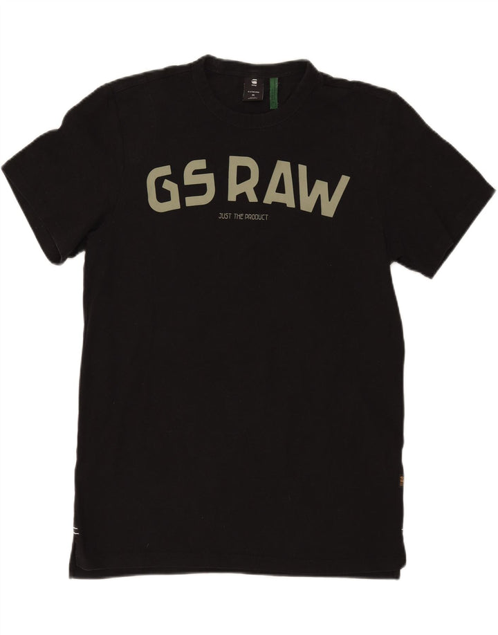 G-STAR Herre grafisk T-shirt Top Medium Sort Bomuld