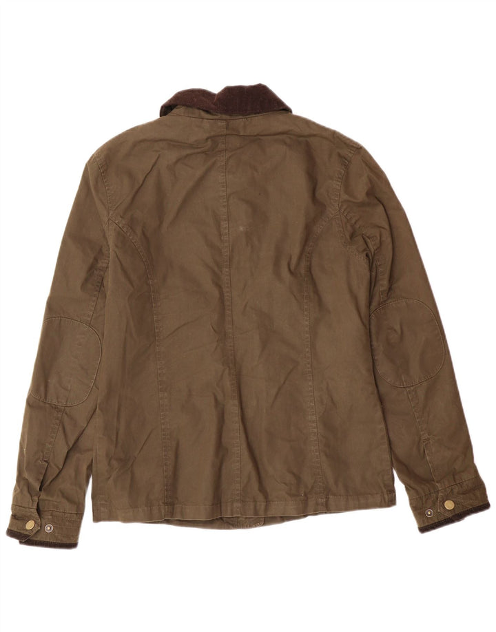 JACK WILLS Kvinder Utility Jacket UK 8 Small Khaki Cotton