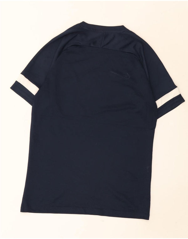 Nike Herre Dri Fit T-shirt Top Medium Navy Blue Colourblock