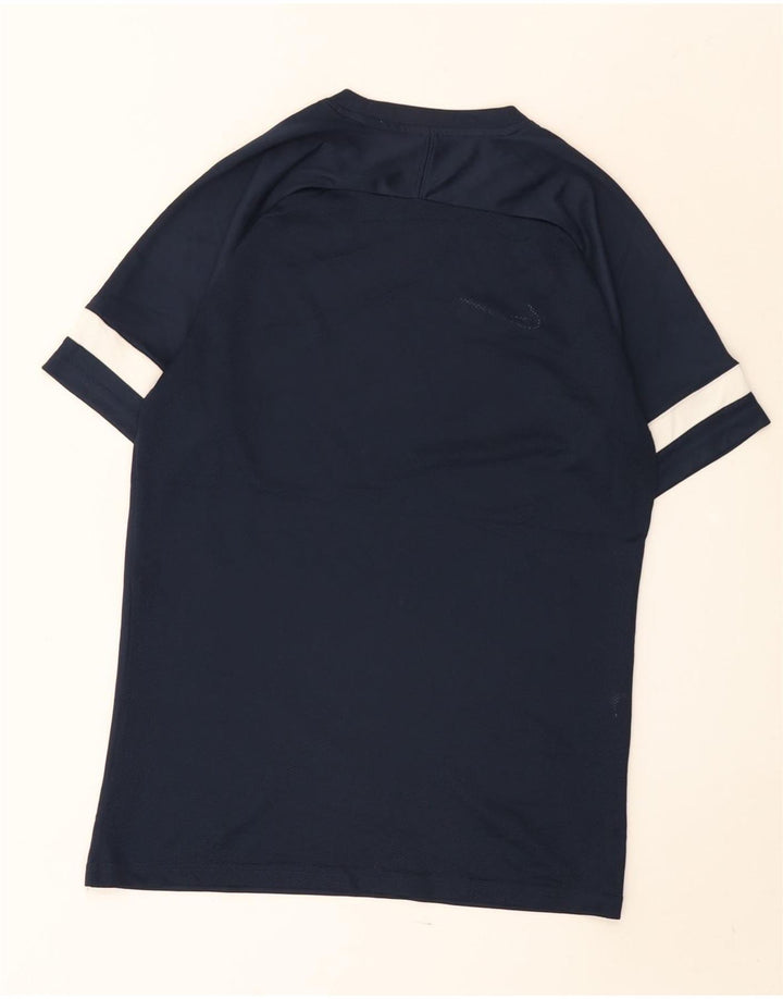 Nike Herre Dri Fit T-shirt Top Medium Navy Blue Colourblock