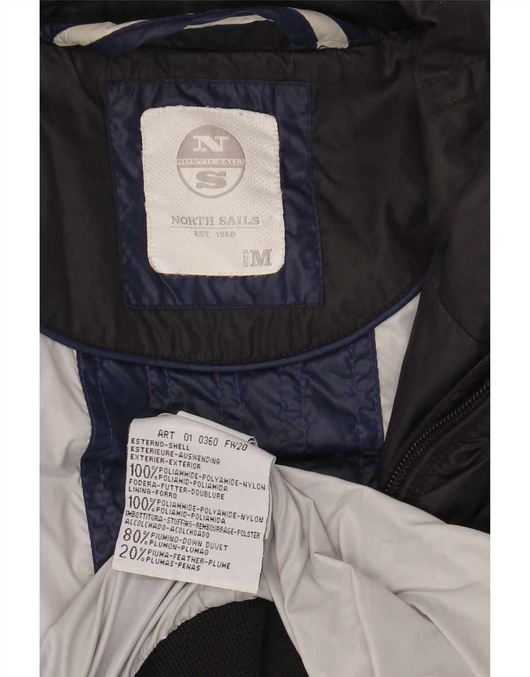 North Sails Dame Polstret Frakke UK 14 Medium Sort Polyamid