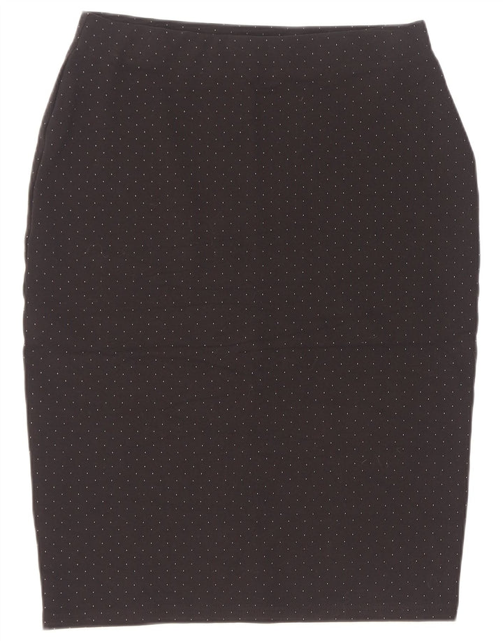 Marks & Spencer Pencil Nederdel til kvinder UK 12 Medium W30 Sort plettet viskose