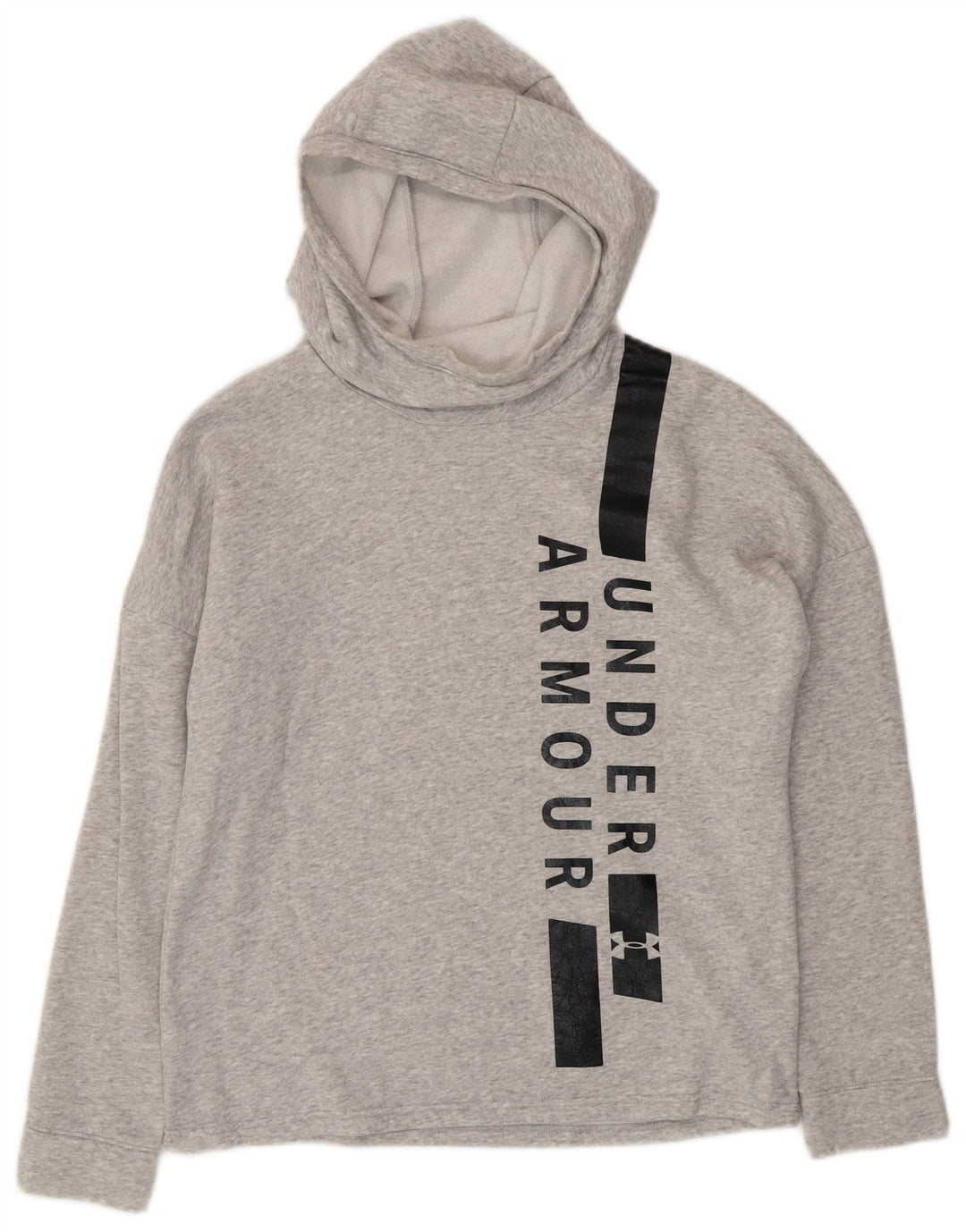UNDER ARMOUR Womens Oversized Graphic Hoodie Jumper UK 10 Small Grey