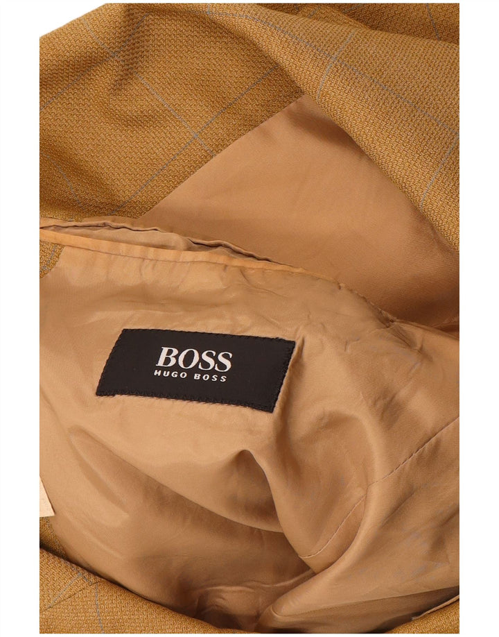 HUGO BOSS Herre 3-knaps blazerjakke IT 52 XL Gul Ternet Ny Uld
