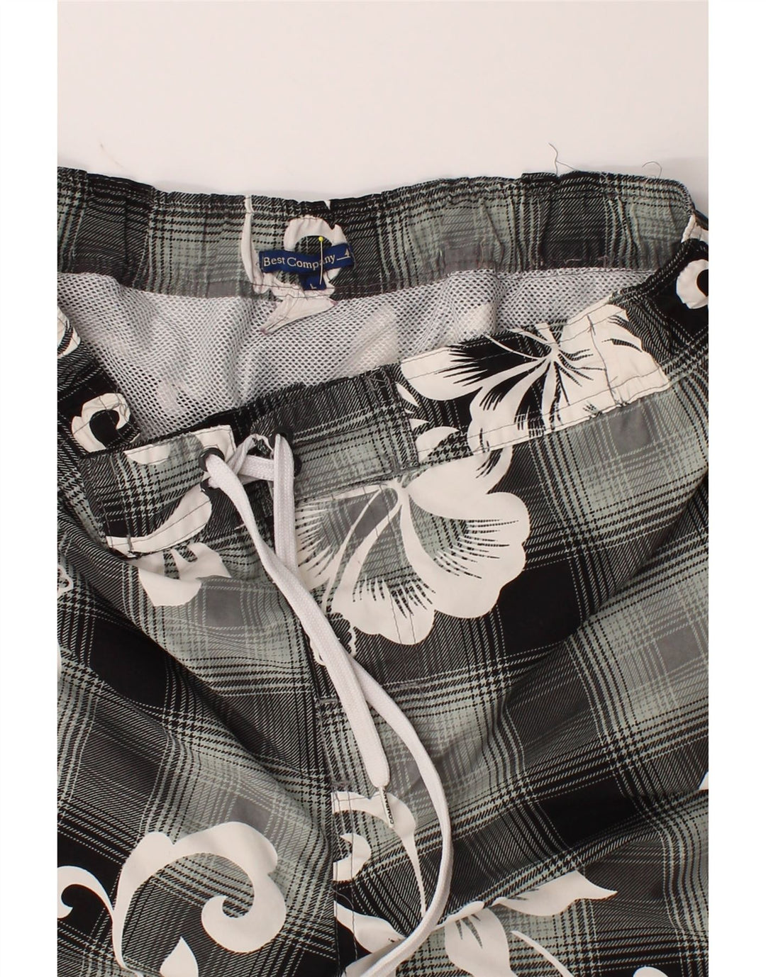BEST COMPANY Mens Swimming Shorts Large Black Floral Vintage Best Company and Second-Hand Best Company from Messina Hembry 
