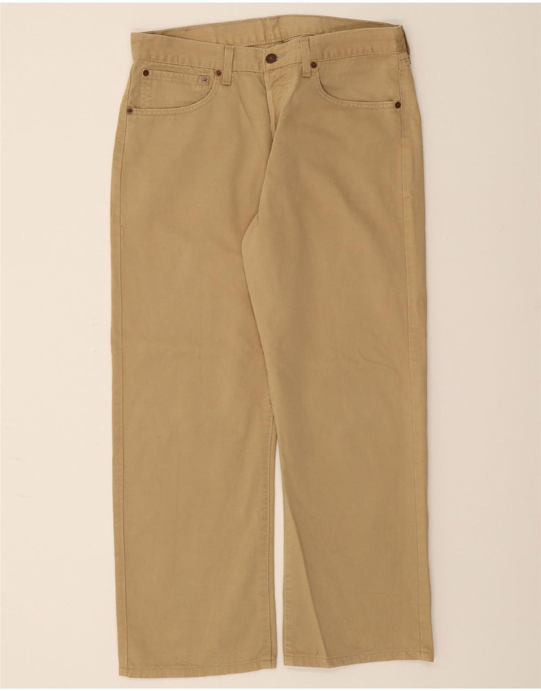 LEVI'S Mens 401 Straight Casual Trousers W34 L27 Beige Vintage Levi's and Second-Hand Levi's from Messina Hembry 
