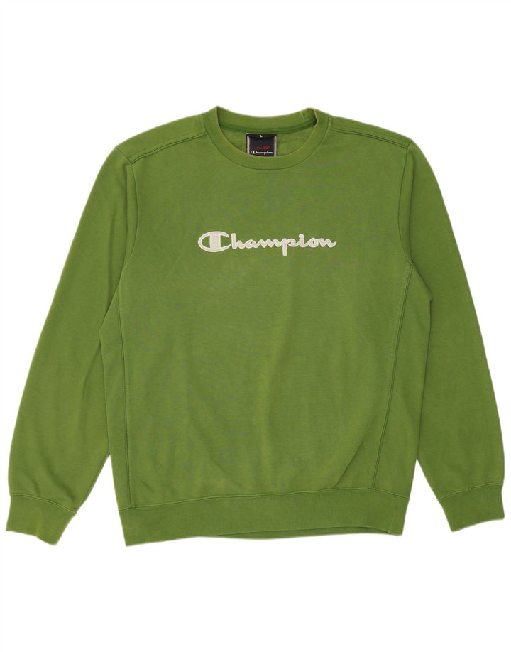 Champion Herre Grafisk Sweatshirt Jumper Stor Grøn Bomuld