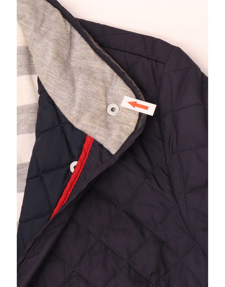 Tommy Hilfiger Dame Quiltet Jakke UK 10 Small Navy Blue Polyester