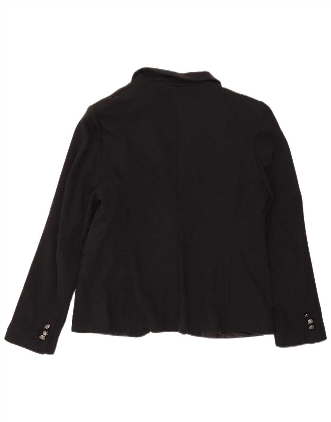 Marks & Spencer Dame 1 Knap Blazer Jakke UK 16 Stor Sort Bomuld
