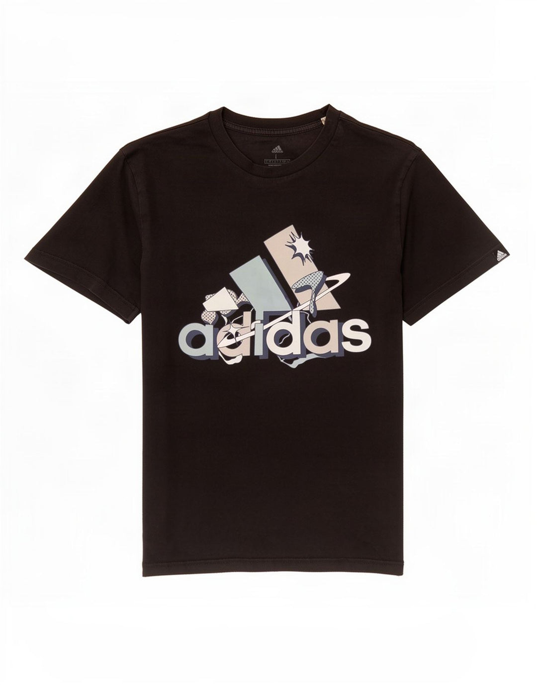 Adidas Grafisk T-shirt top til mænd, stor sort bomuld