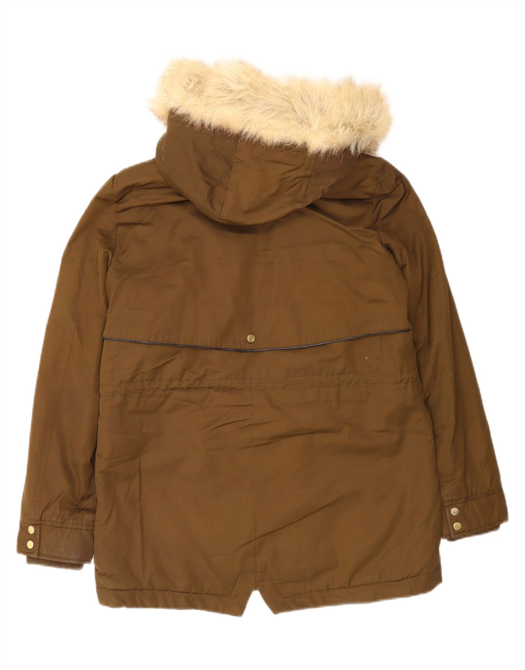 Zara Dame Trafaluc Oversized Sherpa Parka Jakke UK 10 Lille Brun