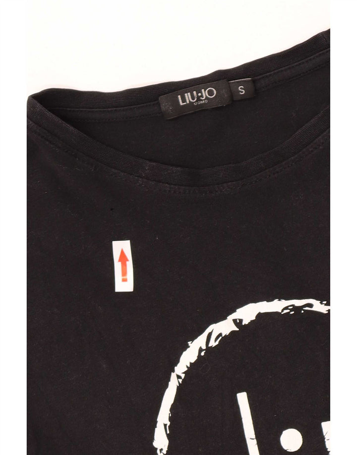 Liu Jo Herre grafisk T-shirt Top Lille sort bomuld