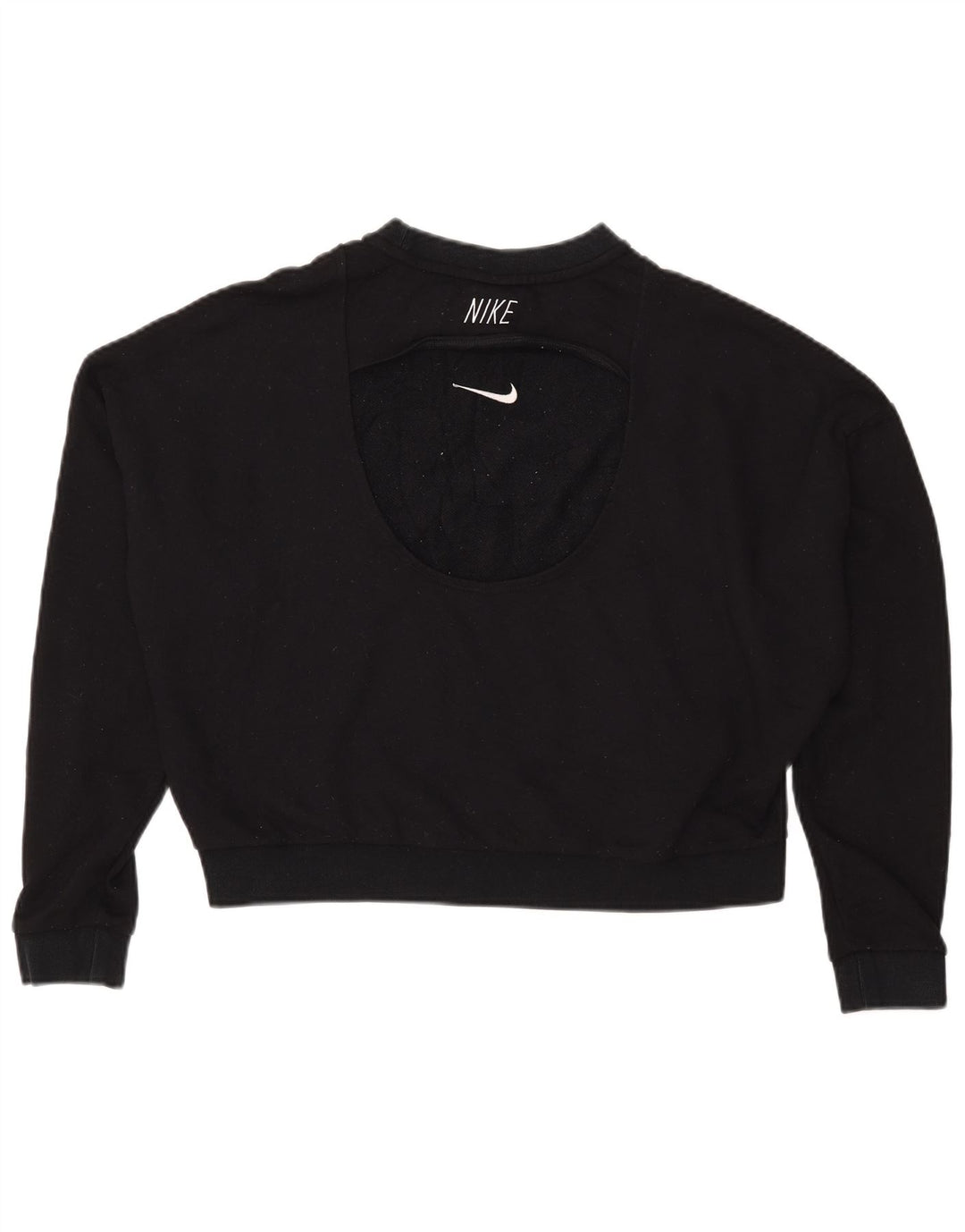 Nike Womens Crop Oversized Sweatshirt Jumper UK 18 XL Sort Polyester