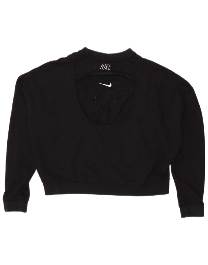 Nike Womens Crop Oversized Sweatshirt Jumper UK 18 XL Sort Polyester