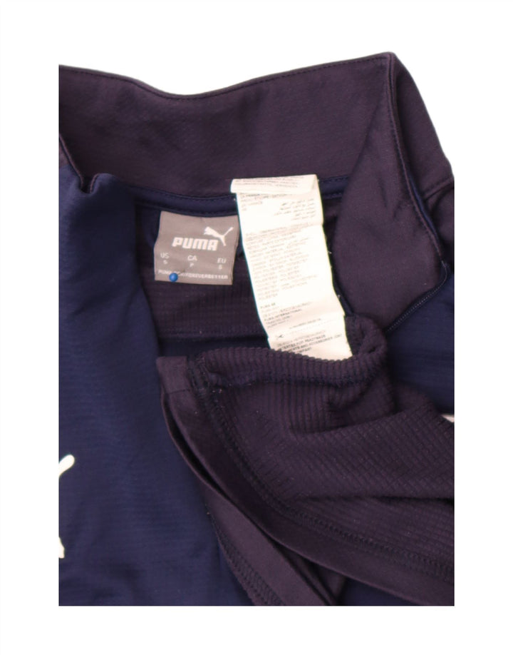 Puma Herre Grafisk Pullover Træningsdragt Top Small Navy Blue Colourblock