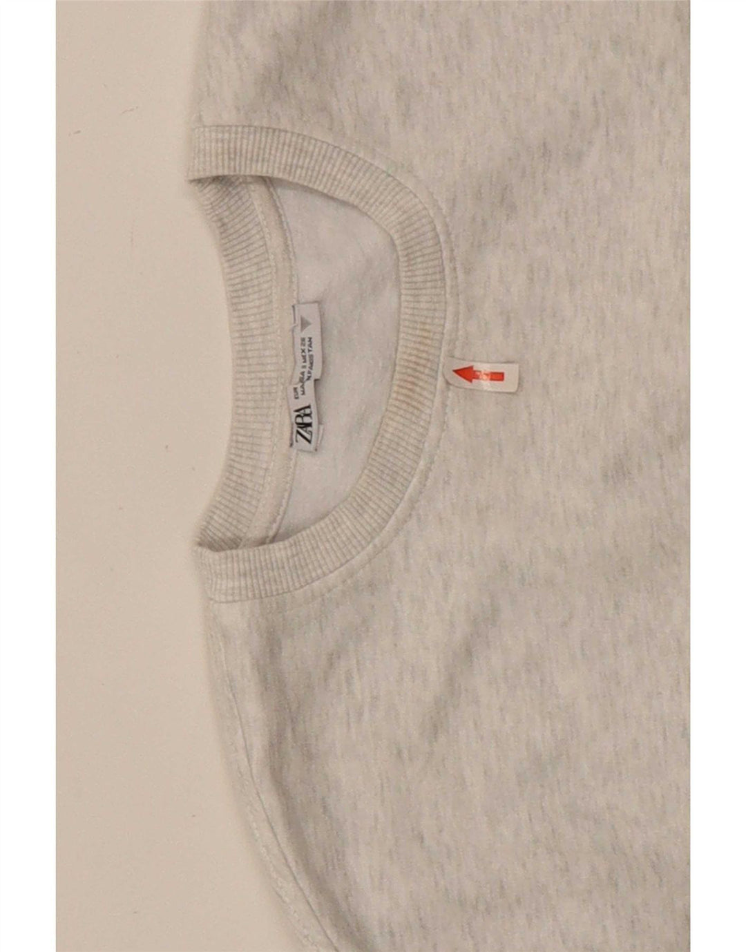 Zara Womens Oversized Crop Sweatshirt Jumper UK 10 Small Grey Flecked