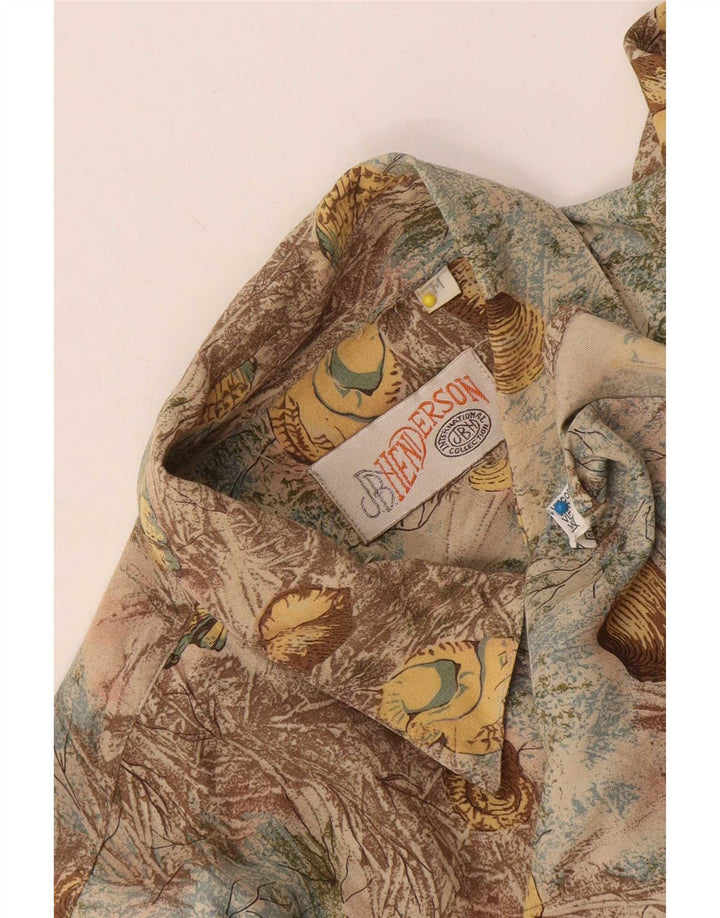 Vintage herre grafisk kortærmet skjorte medium flerfarvet sommerfugl