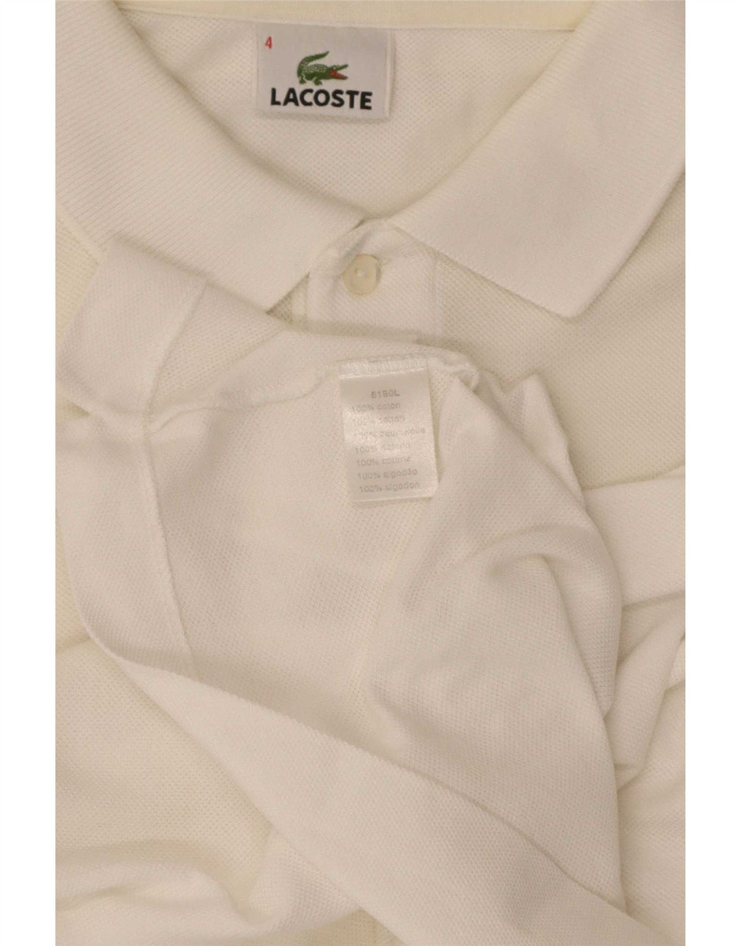 Lacoste herre poloskjorte str. 4 Medium hvid bomuld