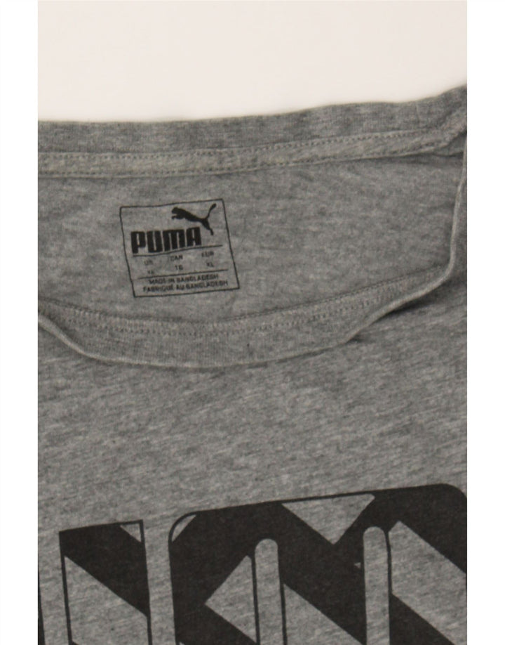 PUMA Mens Graphic T-Shirt Top XL Grey Vintage Puma and Second-Hand Puma from Messina Hembry 