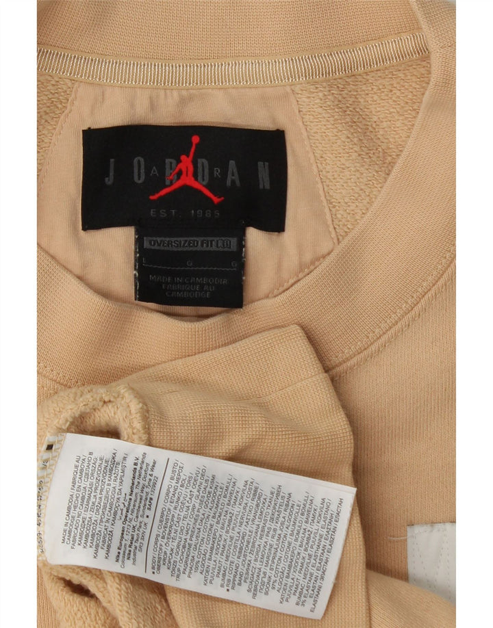 JORDAN Herre Oversized Sweatshirt Jumper Stor Beige Bomuld