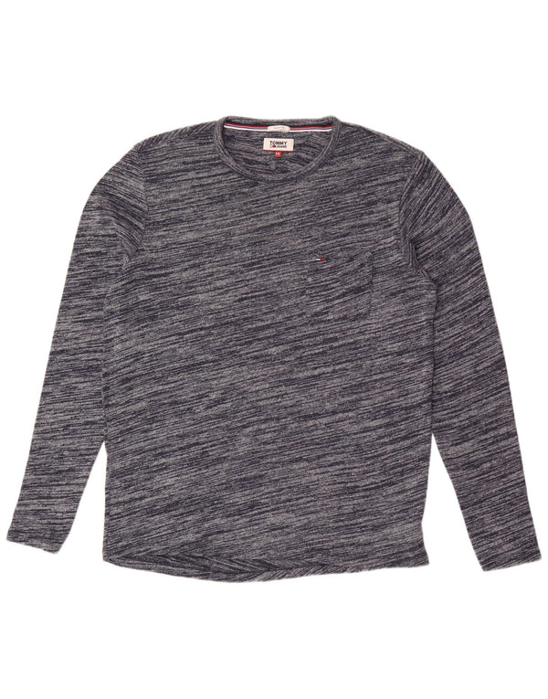 Tommy Hilfiger Herre Slim Fit Top Langærmet 2XL Navy Blue Flecked Bomuld