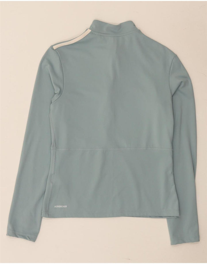 Adidas Dame Aeroready Pullover med lynlås-hals Træningsdragt Top UK 16/18 Large Blue