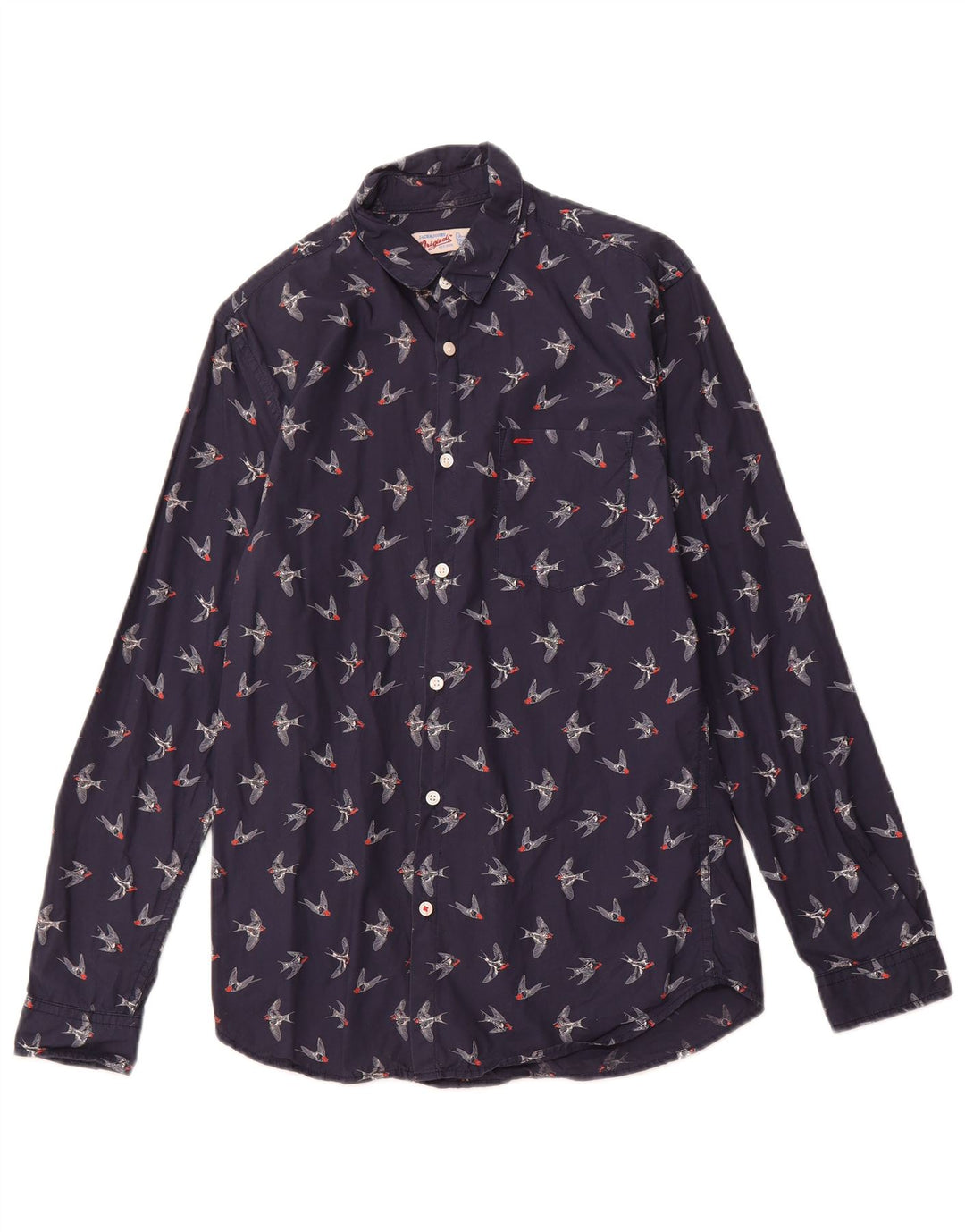 JACK & JONES Herre grafisk skjorte lille marineblå bomuld