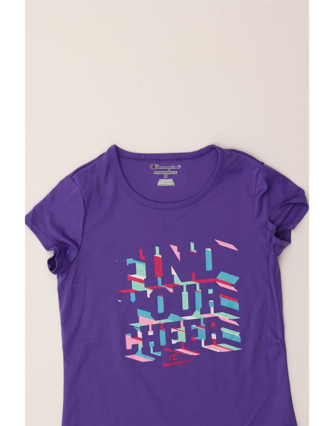CHAMPION Girls Graphic T-Shirt Top 9-10 Years Medium Purple Polyester Vintage Champion and Second-Hand Champion from Messina Hembry 