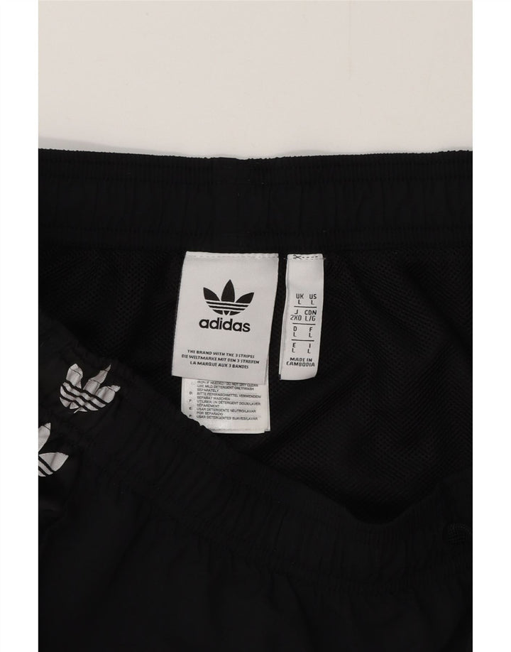 ADIDAS grafiske sportsshorts til mænd, store sorte polyester