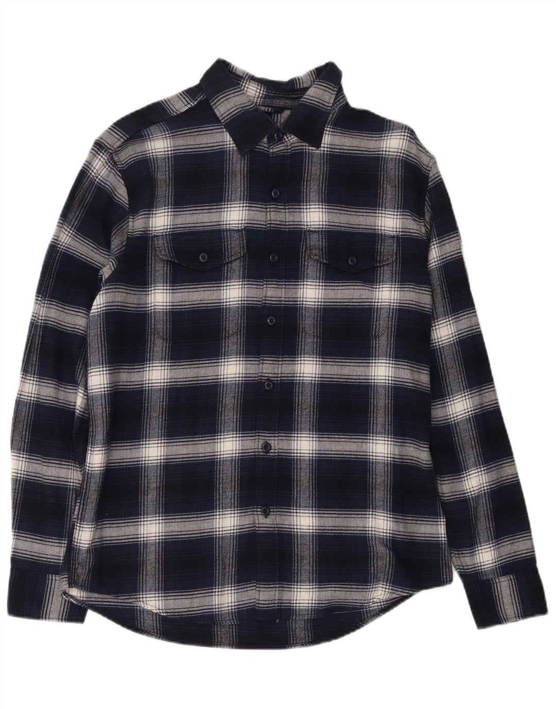 American Eagle herre flannelskjorte medium marineblå ternet bomuld