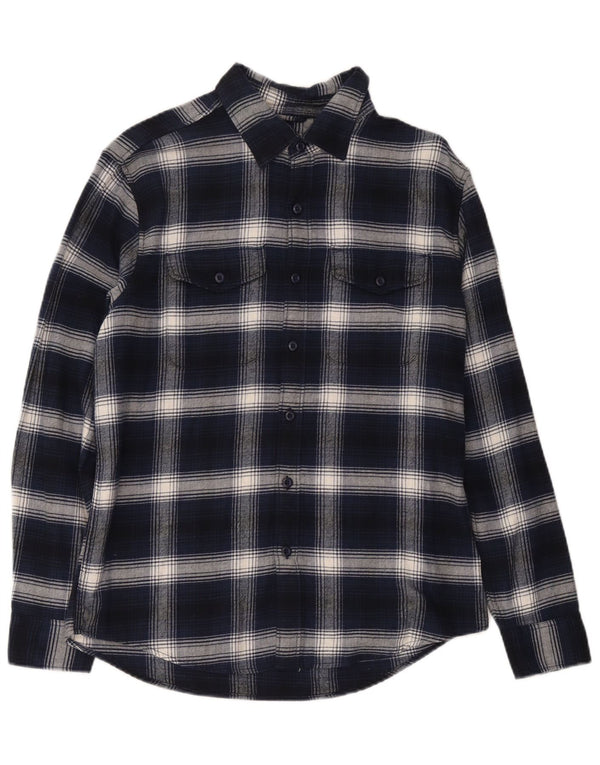 American Eagle herre flannelskjorte medium marineblå ternet bomuld