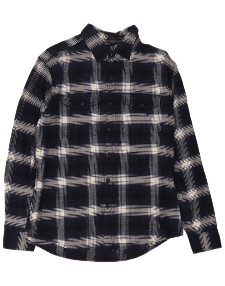 American Eagle herre flannelskjorte medium marineblå ternet bomuld