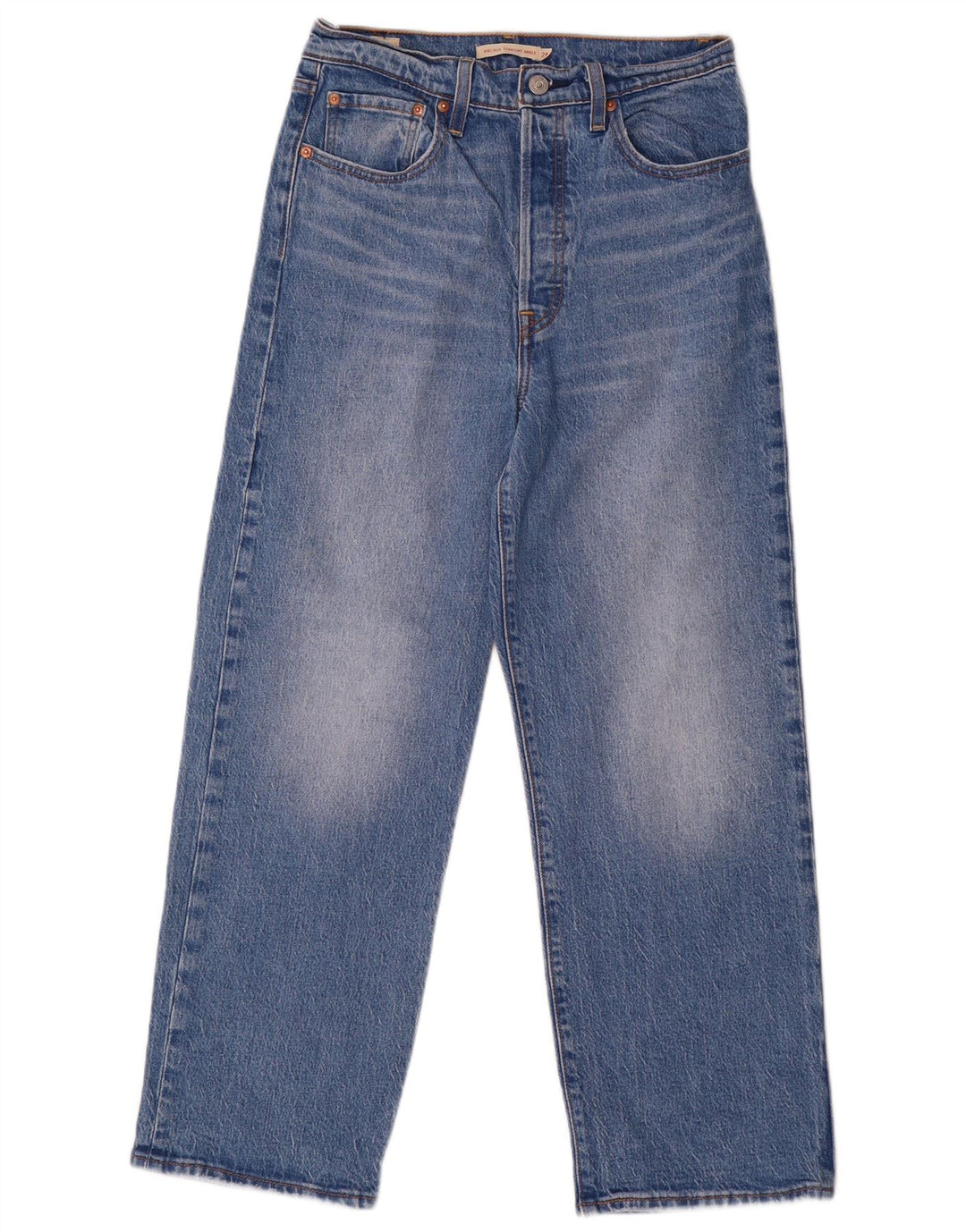 Levi's Dame Ribcage Straight Jeans W28 L27 Blå Bomuld