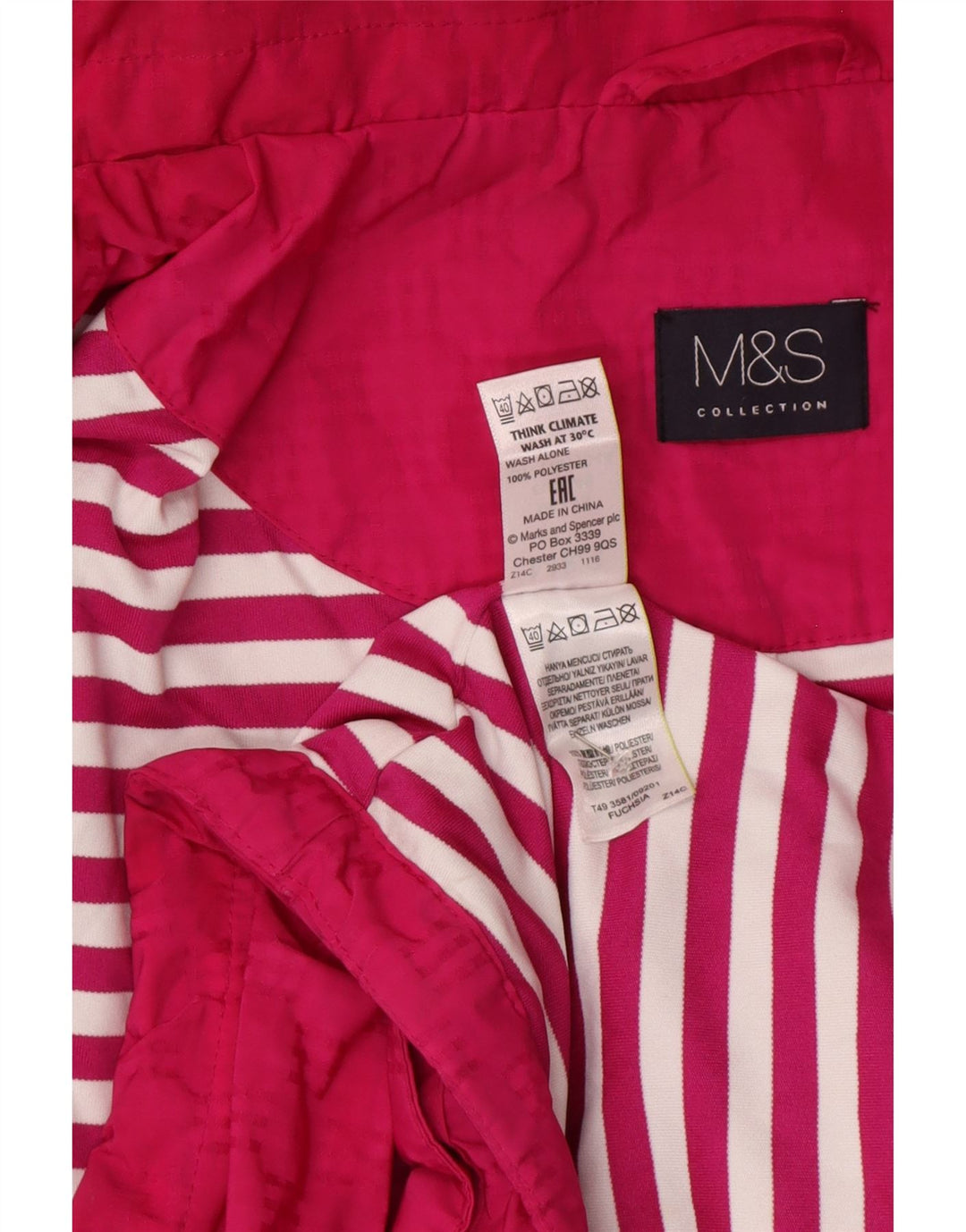Marks & Spencer Regnjakke med hætte til kvinder UK 18 XL Pink Polyester