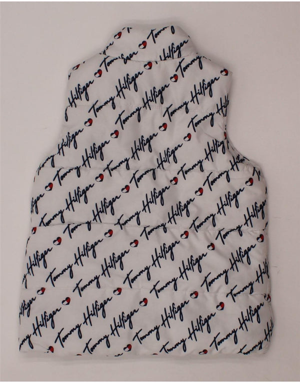 TOMMY HILFIGER Piger Grafisk polstret Gilet 3-4 år Hvid polyester