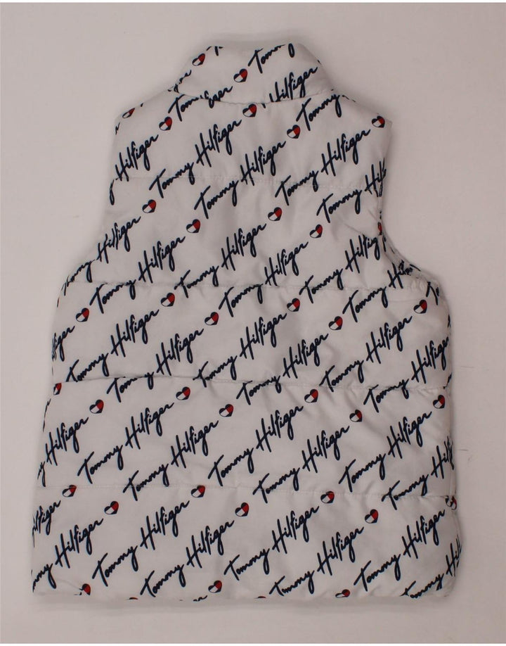 TOMMY HILFIGER Piger Grafisk polstret Gilet 3-4 år Hvid polyester