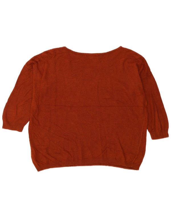 Boden Womens Crop Oversized Boat Neck Jumper Sweater UK 10 Small Brown