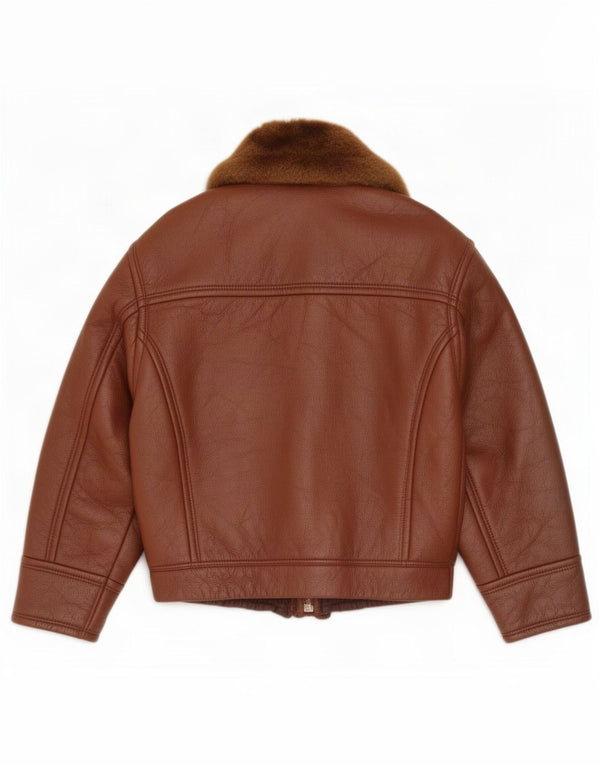 Vintage Herre Shearling Jacket IT 56 3XL Brun