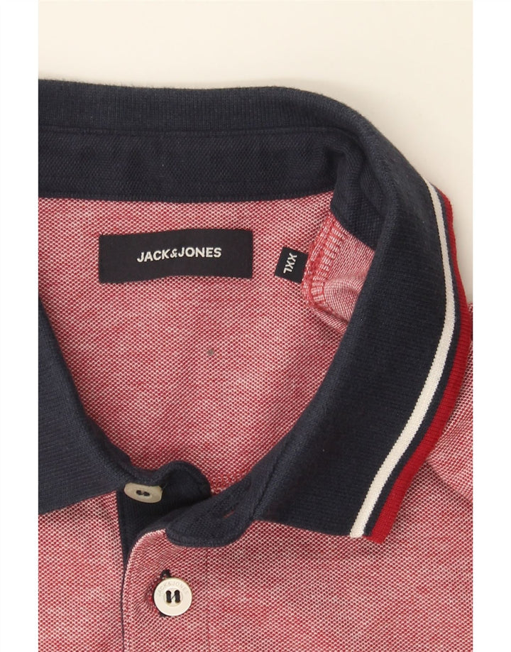 JACK & JONES Mens Polo Shirt 2XL Red Cotton Vintage Jack & Jones and Second-Hand Jack & Jones from Messina Hembry 